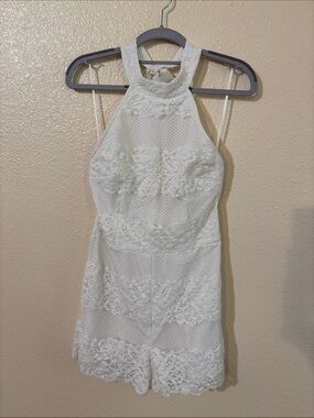 Guess White Lace Halter Romper Size 6